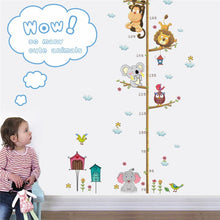 Load image into Gallery viewer, Cartoon Animals Lion Monkey Owl Elephant Height Measure DIY Waterproof PVC Wall Sticker