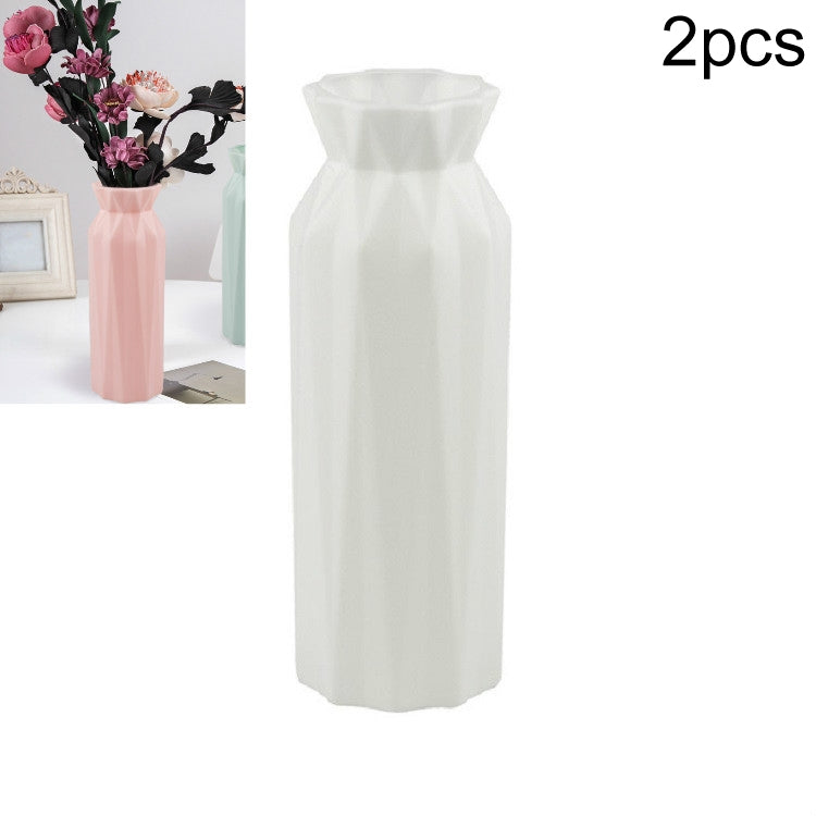 2 PCS Creative Plastic Round Vase Simple Anti-fall Home Decoration Ornaments