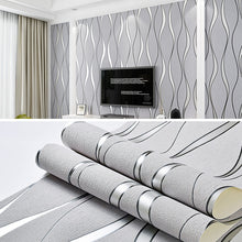 Load image into Gallery viewer, Simple 3D Water Ripple Non-woven Wallpaper Home Decoration Wall Paper