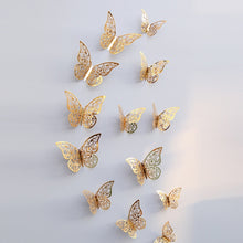 Load image into Gallery viewer, 3D Wallpaper Home Decoration Hollow Butterfly Fridge Wall Stickers