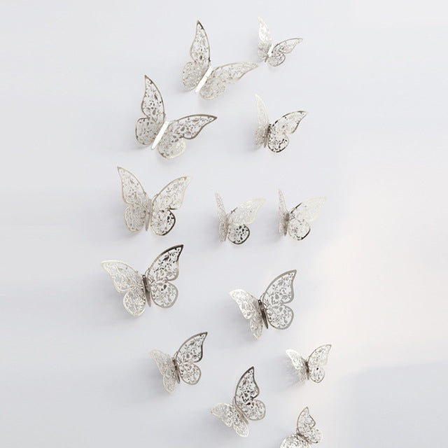 3D Wallpaper Home Decoration Hollow Butterfly Fridge Wall Stickers