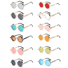 Load image into Gallery viewer, Metal Round Frame Steampunk Retro Sunglasses for Men Women