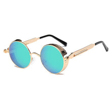 Load image into Gallery viewer, Metal Round Frame Steampunk Retro Sunglasses for Men Women