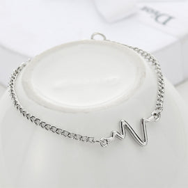 10 PCS Simple Personality Bileklik Ecg Figure Lightning Bracelet Couple Heartbeat Frequency Bracelet, black, gold, Silver