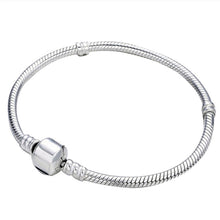 Load image into Gallery viewer, 17-21cm Silver Snake Chain Link Bracelet Fit European Charm Pandora Bracelet, 18cm, 19cm, 20cm, 21cm