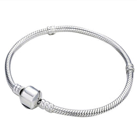17-21cm Silver Snake Chain Link Bracelet Fit European Charm Pandora Bracelet, 18cm, 19cm, 20cm, 21cm