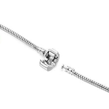Load image into Gallery viewer, 17-21cm Silver Snake Chain Link Bracelet Fit European Charm Pandora Bracelet, 17cm, 18cm, 19cm, 20cm, 21cm