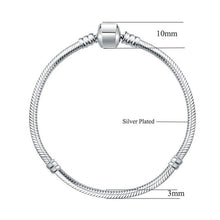 Load image into Gallery viewer, 17-21cm Silver Snake Chain Link Bracelet Fit European Charm Pandora Bracelet, 17cm, 18cm, 19cm, 20cm, 21cm
