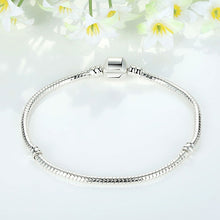Load image into Gallery viewer, 17-21cm Silver Snake Chain Link Bracelet Fit European Charm Pandora Bracelet, 17cm, 18cm, 19cm, 20cm, 21cm