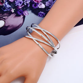 Cuff Bangles For Women Girls Fashion Bangles Bracelets, Gold, Silver, Gun Black, Rose Red, Colorful