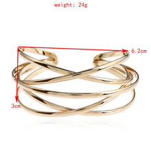 Load image into Gallery viewer, Cuff Bangles For Women Girls Fashion Bangles Bracelets, Gold, Silver, Gun Black, Rose Red, Colorful