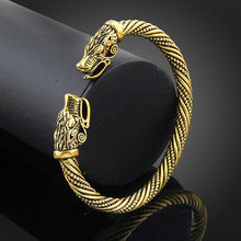 Load image into Gallery viewer, Men Wristband Cuff Wolf Head Viking Bracelet Jewelry Fashion Accessories
