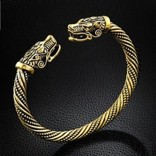 Load image into Gallery viewer, Men Wristband Cuff Wolf Head Viking Bracelet Jewelry Fashion Accessories