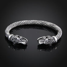 Load image into Gallery viewer, Men Wristband Cuff Wolf Head Viking Bracelet Jewelry Fashion Accessories