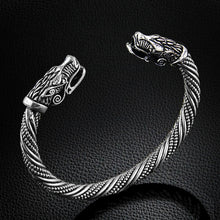 Load image into Gallery viewer, Men Wristband Cuff Wolf Head Viking Bracelet Jewelry Fashion Accessories