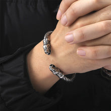 Load image into Gallery viewer, Men Wristband Cuff Wolf Head Viking Bracelet Jewelry Fashion Accessories