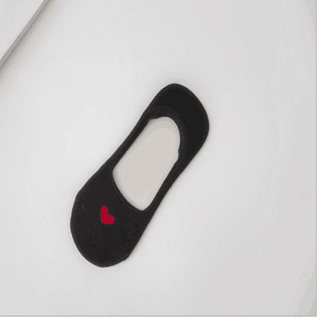 3 Pairs  Non-slip Heart Pattern Invisible Socks