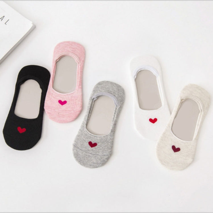 3 Pairs  Non-slip Heart Pattern Invisible Socks