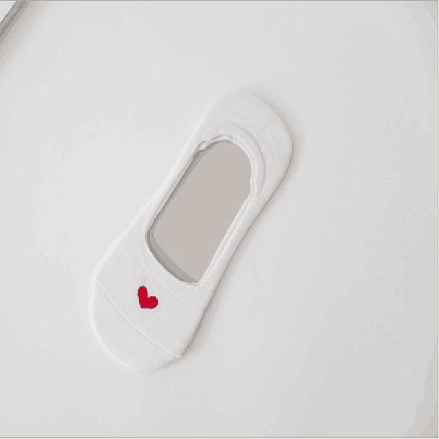 3 Pairs  Non-slip Heart Pattern Invisible Socks
