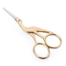 Load image into Gallery viewer, Crane Tailor Scissor Cross Stitch Retro Craft Sewing Scissor, Gold, Silver