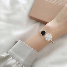 Load image into Gallery viewer, Faux Marble Stone Round Geometric Bangle Gold Circle Cuff Bangle Bracelet, White, Black, Black White, White Black
