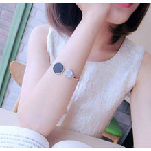 Load image into Gallery viewer, Faux Marble Stone Round Geometric Bangle Gold Circle Cuff Bangle Bracelet, White, Black, Black White, White Black
