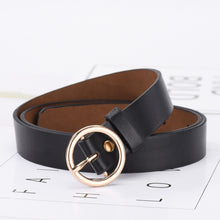 Load image into Gallery viewer, Gold Ring Belt Female PU Leather Waist Belts Jeans Pants
