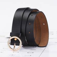 Load image into Gallery viewer, Gold Ring Belt Female PU Leather Waist Belts Jeans Pants