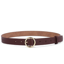 Load image into Gallery viewer, Gold Ring Belt Female PU Leather Waist Belts Jeans Pants