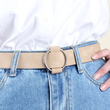 Load image into Gallery viewer, Casual Needleless Round Buckle Wide  PU Leather Belt for Women