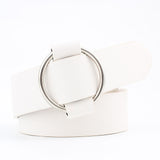Casual Needleless Round Buckle Wide  PU Leather Belt for Women