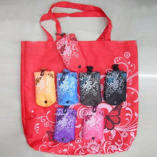 Load image into Gallery viewer, Foldable Shopping Bag Butterfly Flower Oxford Fabric Shoulder Bag Reusable Tote Bag, purple, coffee, red, rose red, purple red, sapphire blue, sky blue, orange, black