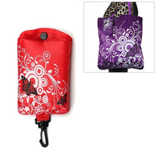 Load image into Gallery viewer, Foldable Shopping Bag Butterfly Flower Oxford Fabric Shoulder Bag Reusable Tote Bag, purple, coffee, red, rose red, purple red, sapphire blue, sky blue, orange, black