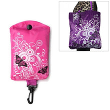 Load image into Gallery viewer, Foldable Shopping Bag Butterfly Flower Oxford Fabric Shoulder Bag Reusable Tote Bag, purple, coffee, red, rose red, purple red, sapphire blue, sky blue, orange, black