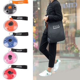 Portable Tote In Pouch Reusable Folding Carabiner Shopping Bag
