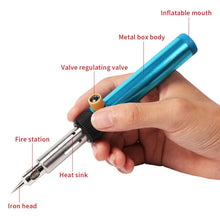 Load image into Gallery viewer, Hot Air Gun Multi-function Adjustable Temperature Gas Soldering Iron Cordless Welding Pen, Cordless Welding Pen