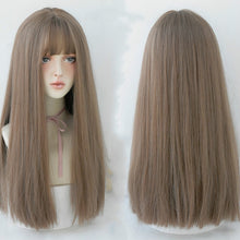 Load image into Gallery viewer, Female Black Long Straight Wig With Air Bangs