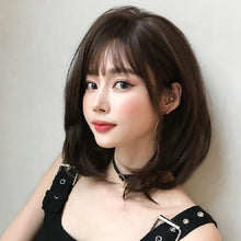 Load image into Gallery viewer, Female Short Hair With Bangs Wig Suitable For Round Face Shoulder Buckle Hair, Chocolate Color 40CM, Honey Pudding Black Top 40CM, Cold Brown 40CM, Black Brown 40CM