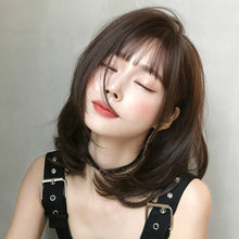 Load image into Gallery viewer, Female Short Hair With Bangs Wig Suitable For Round Face Shoulder Buckle Hair, Chocolate Color 40CM, Honey Pudding Black Top 40CM, Cold Brown 40CM, Black Brown 40CM