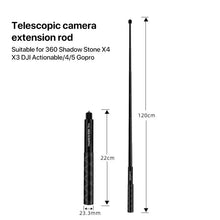 Load image into Gallery viewer, 1.2m Action Camera Accessories Selfie Stick for Insta360 ONE X and ONE Sport Camera Handle Accessories, 1.2m for Insta360 ONE X / ONE