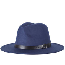 Load image into Gallery viewer, Men Fedoras Women Jazz Hat Black Woolen Blend Cap Outdoor Casual Hat
