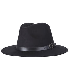 Load image into Gallery viewer, Men Fedoras Women Jazz Hat Black Woolen Blend Cap Outdoor Casual Hat
