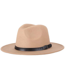 Load image into Gallery viewer, Men Fedoras Women Jazz Hat Black Woolen Blend Cap Outdoor Casual Hat