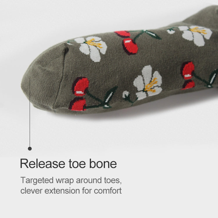 Tropical Fruit Pattern Personality Trend Tube Ladies Cotton Socks