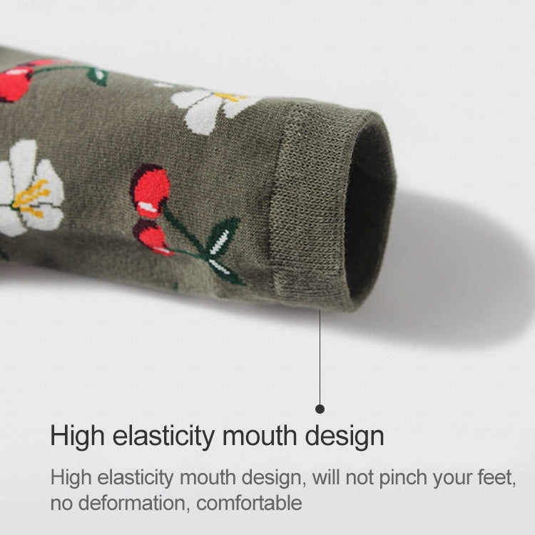 Tropical Fruit Pattern Personality Trend Tube Ladies Cotton Socks