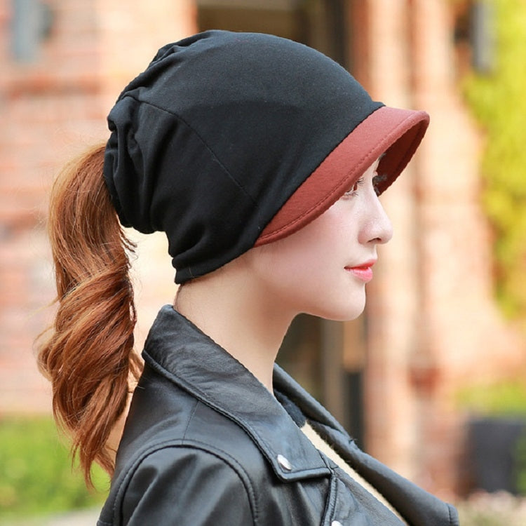 Cotton Hooded Hat Ladies Windproof Multi-purpose Ear Protection Turban Hat, One Size Solid Color