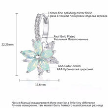 Load image into Gallery viewer, Cute Romantic Lovely Clear Stone Flower Shape Convenient Simple Stud Copper Cubic Zirconia Earrings, Blue, Green, Pink, Yellow