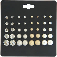 Load image into Gallery viewer, 20 Pairs / Pack Six-Jaw Zircon Earrings Female Pearl Diamond Jewelry
