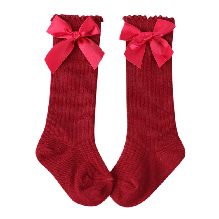 Kids Socks Toddlers Girls Big Bow Knee High Long Soft Cotton Lace baby Socks