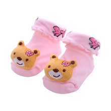 Load image into Gallery viewer, 3 Pairs Cotton Cartoon Non-slip Baby Floor Socks Cute Three-Dimensional Doll Baby Toddler Socks